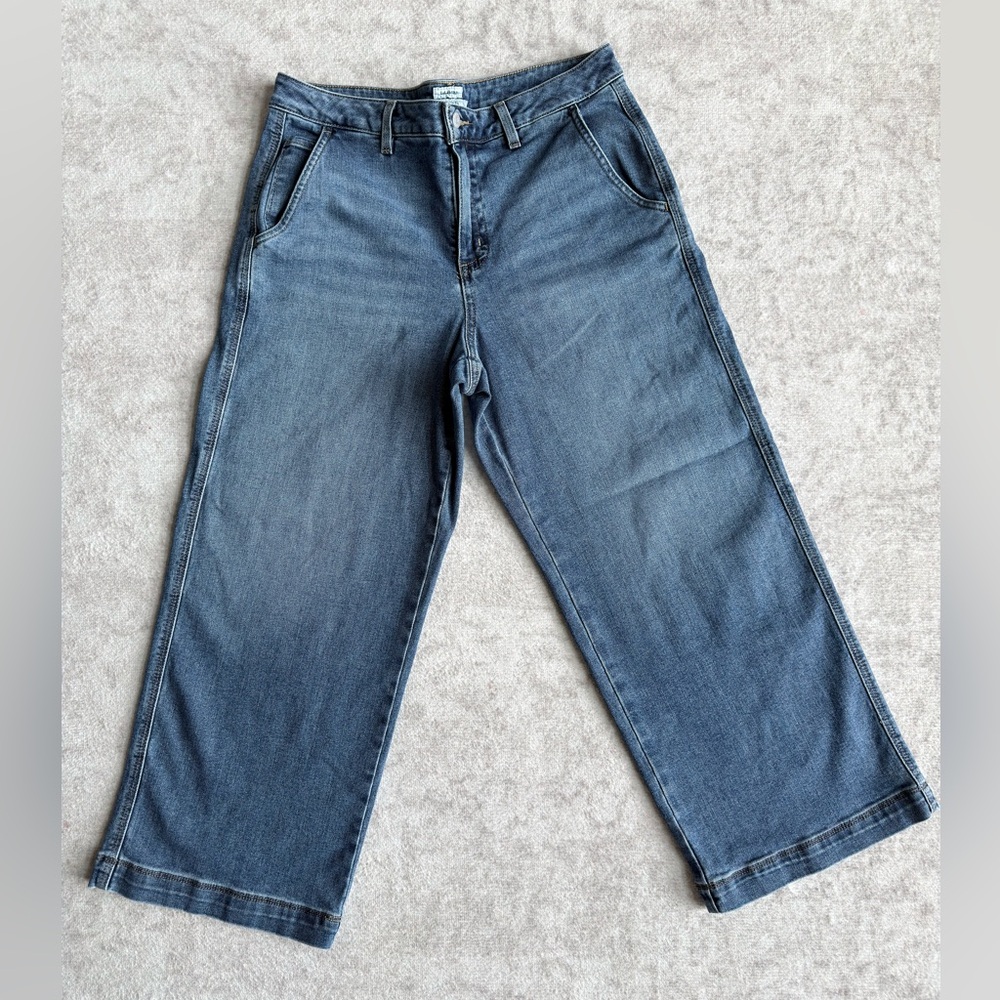 L.L. Bean Women's 207 Vintage Jeans, High-Rise Wide-Leg Size 10 (Petite)